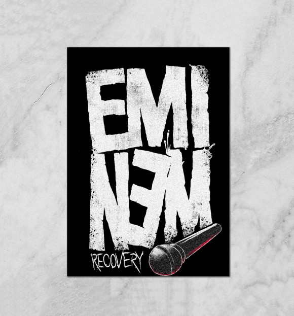 Плакат с притом Eminem цвета Белый Плакат с изображением Eminem цвета Белый