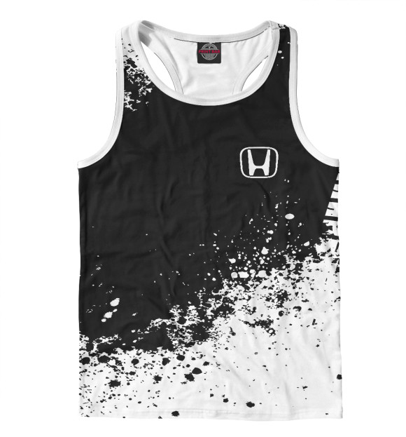 Мужская майка-борцовка с изображением Honda abstract sport uniform цвета Белый