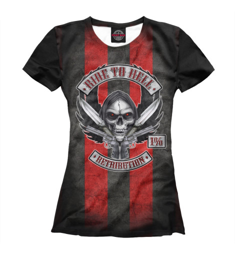 

Футболки Print Bar, Белый, Ride to Hell