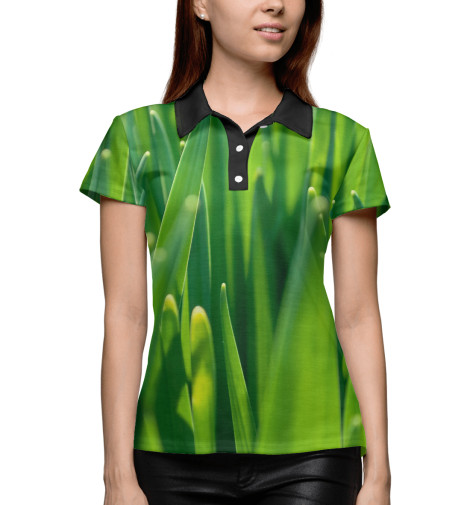 

Поло Print Bar, Белый, Трава