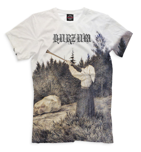 Мужская футболка с изображением Burzum цвета Серый