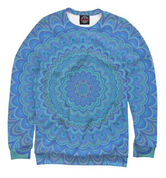 Свитшот для мальчиков с изображением Blue Mandala цвета Белый