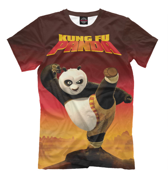Футболка для мальчиков с изображением Kung Fu Panda цвета Молочно-белый