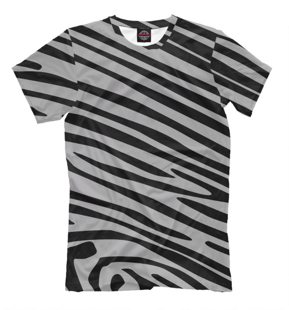 Мужская футболка с изображением Зебра цвета Серый