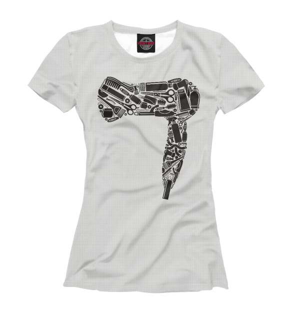 Женская футболка с изображением Парикмахер-стилист цвета Белый