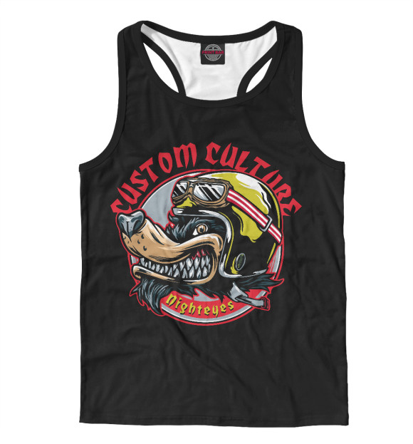 Мужская майка-борцовка с изображением Сustom culture цвета Белый