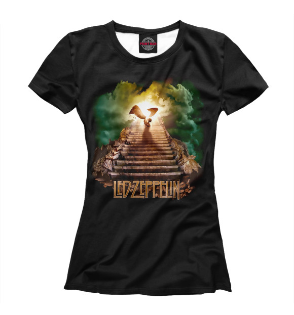 Футболка для девочек с изображением Led Zeppelin цвета Белый