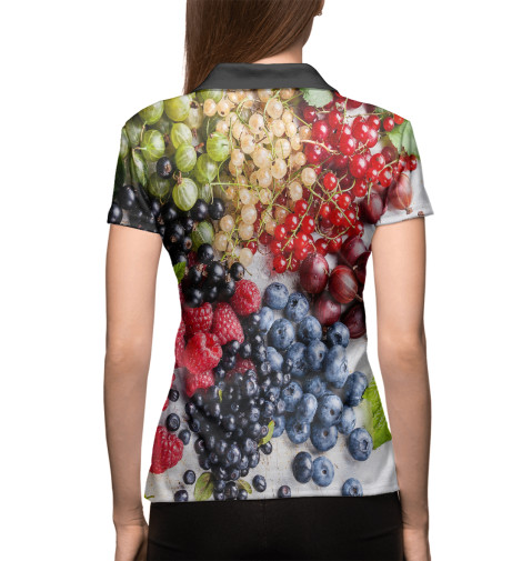 

Поло Print Bar, Белый, Ягоды