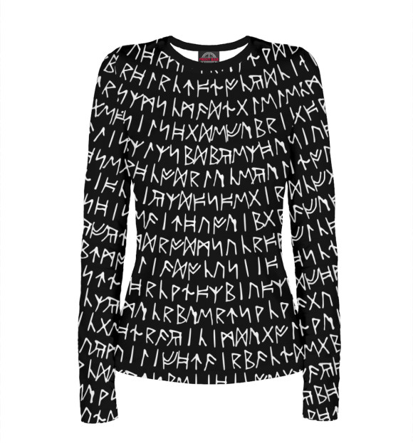 Женский лонгслив с изображением Руны цвета Белый