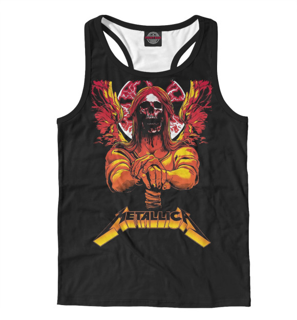 Мужская майка-борцовка с изображением Metallica цвета Белый