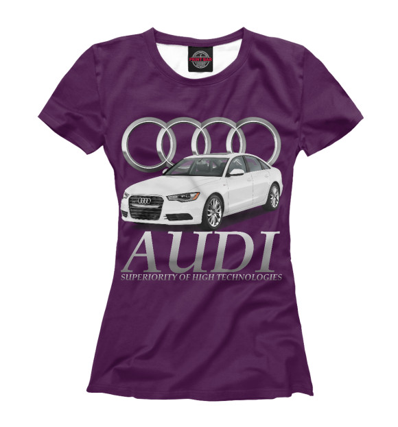 Футболка для девочек с изображением Audi цвета Белый