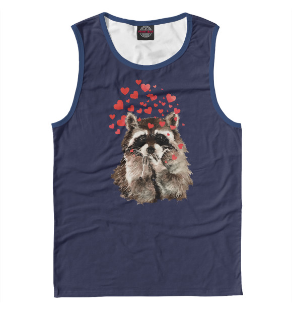 Майка для мальчика с изображением Raccoon Blowing цвета Белый
