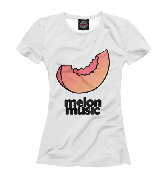 Футболка для девочек с изображением Melon Music цвета Белый