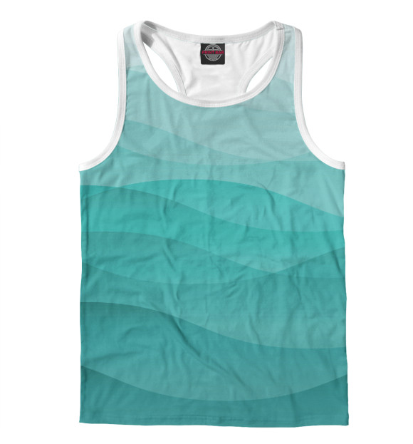 Мужская майка-борцовка с изображением Зеленое море цвета Белый