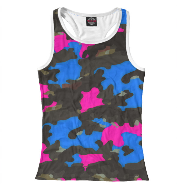 Женская майка-борцовка с притом Милитари цвета Белый Женская майка-борцовка с изображением Милитари цвета Белый