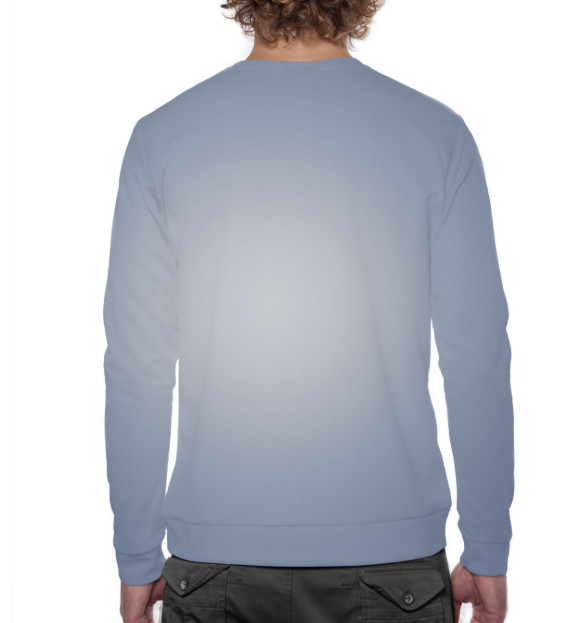 Мужской свитшот с изображением Кот цвета Белый