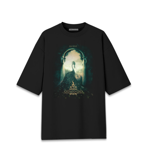 Женская футболка оверсайз с притом Alcest цвета Черный Женская футболка оверсайз с изображением Alcest цвета Черный