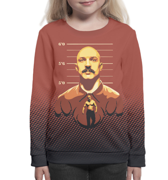 Свитшот для девочек с изображением Том Харди – Бронсон цвета Белый