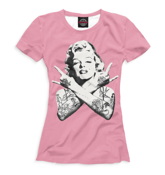 Женская футболка с изображением Мэрилин Монро цвета Молочно-белый