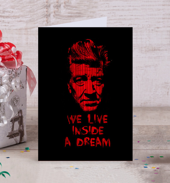 Открытка с изображением We live inside a dream цвета Белый