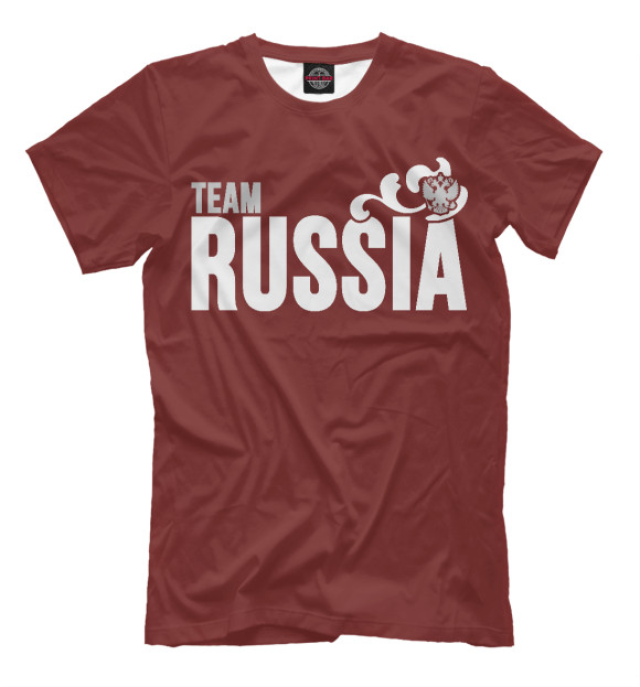 Мужская футболка с изображением Team Russia цвета Темно-бордовый