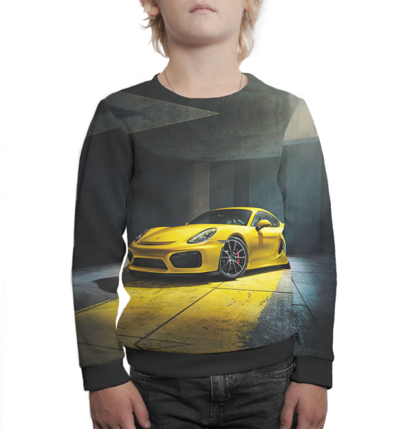 Свитшот для мальчиков с изображением Porsche цвета Белый