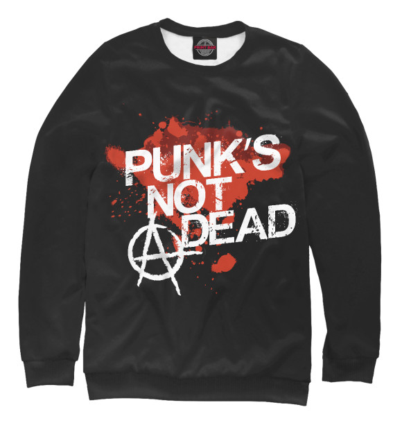 Свитшот для девочек с изображением Punks not dead цвета Белый