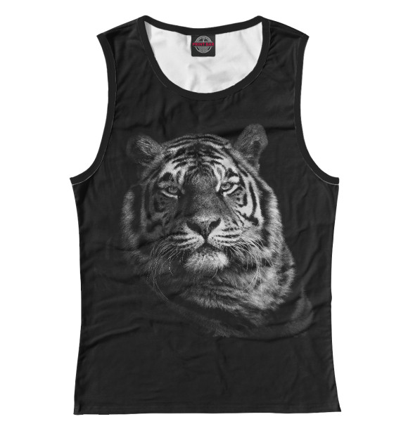 Женская майка с притом Dark tiger цвета Белый Женская майка с изображением Dark tiger цвета Белый