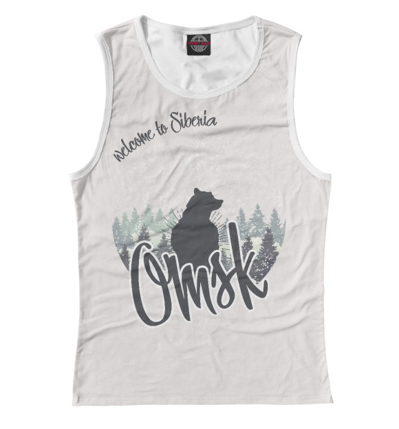 Женская майка с изображением Омск цвета Белый
