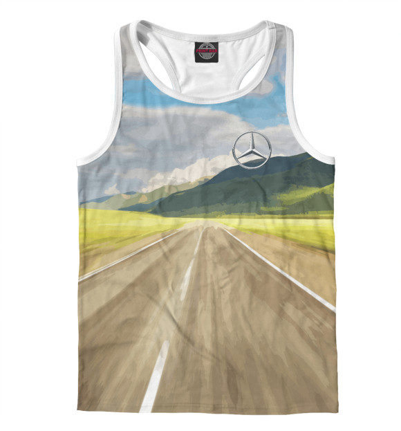 Мужская майка-борцовка с изображением Highway цвета Белый