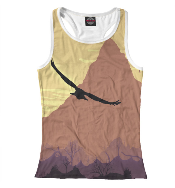 Женская майка-борцовка с изображением Высота цвета Белый