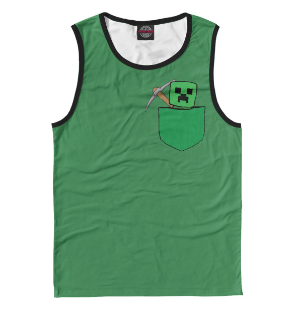 Майка для мальчика с изображением Карманный Крипер цвета Белый