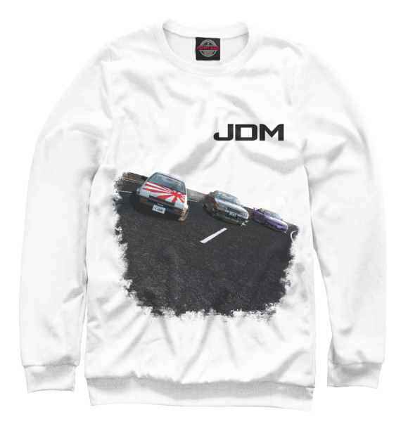 Свитшот для мальчиков с изображением JDM цвета Белый