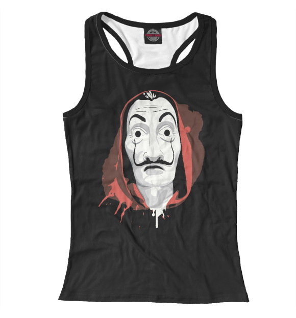 Женская майка-борцовка с изображением Маска Дали цвета Белый