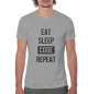 Мужская футболка Eat Sleep Code Repeat