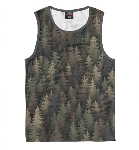 

Майки Print Bar, Белый, Лесной камуфляж