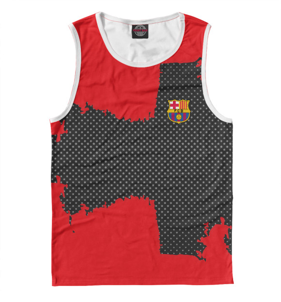 Мужская майка с изображением Barcelona sport collection цвета Белый