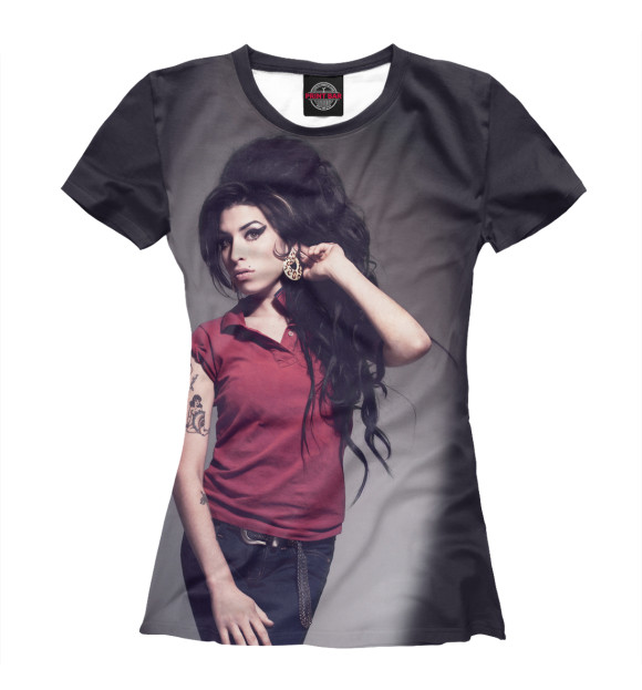 Женская футболка с изображением Amy Winehouse цвета Белый