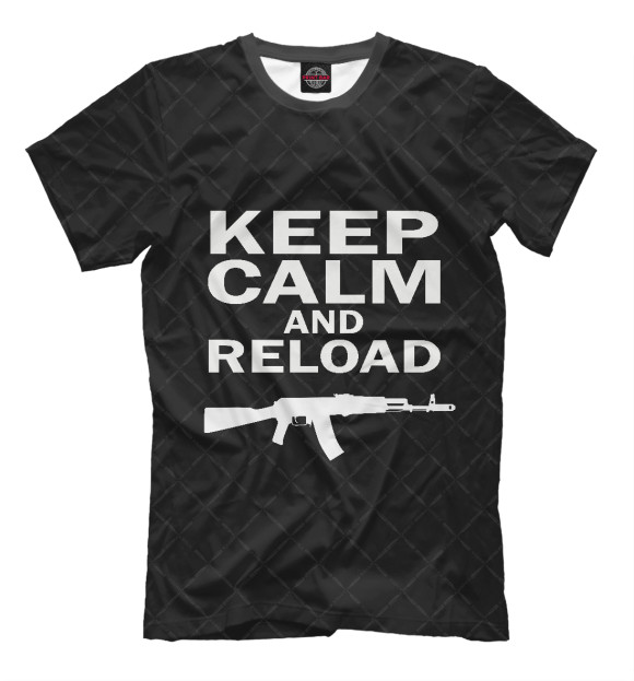 Мужская футболка с изображением Keep calm and reload цвета Черный
