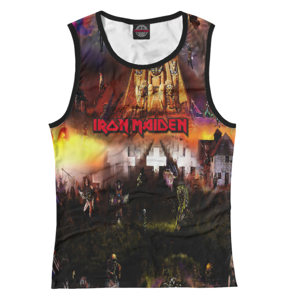 Женская майка с изображением Iron Maiden | Айрон Мейден цвета Белый