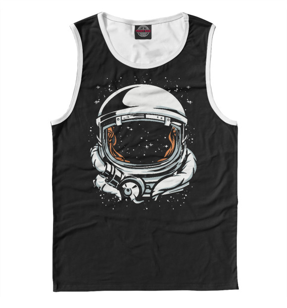 Мужская майка с изображением Astronaut helmet цвета Белый