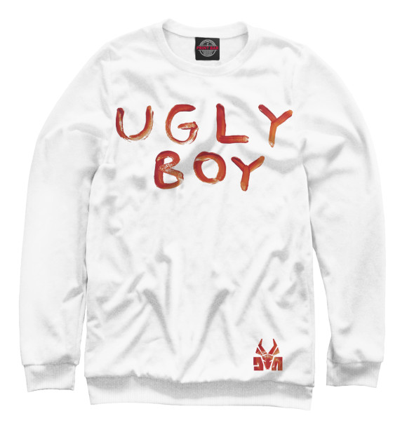 Мужской свитшот с изображением Ugly Boy цвета Белый