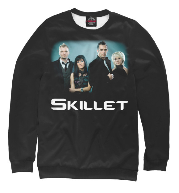 Мужской свитшот с изображением Skillet цвета Белый