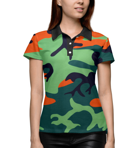 

Поло Print Bar, Белый, Камуфляж хаки