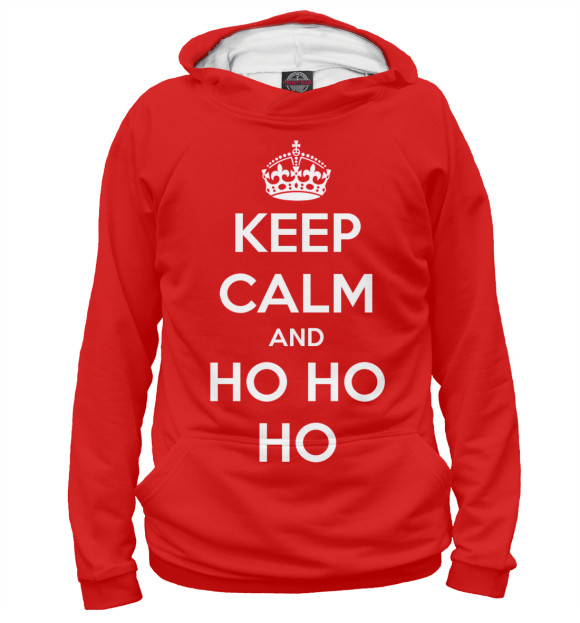 Мужское худи с изображением Keep Calm цвета Белый