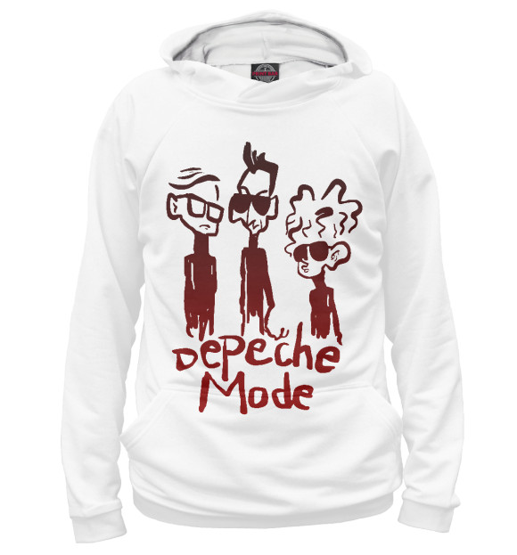 Мужское худи с изображением Depeche Mode цвета Белый