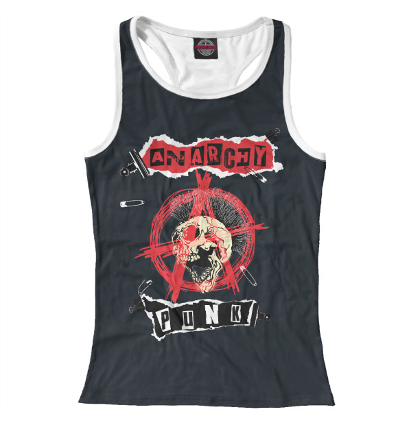 Женская майка-борцовка с изображением Панк цвета Белый