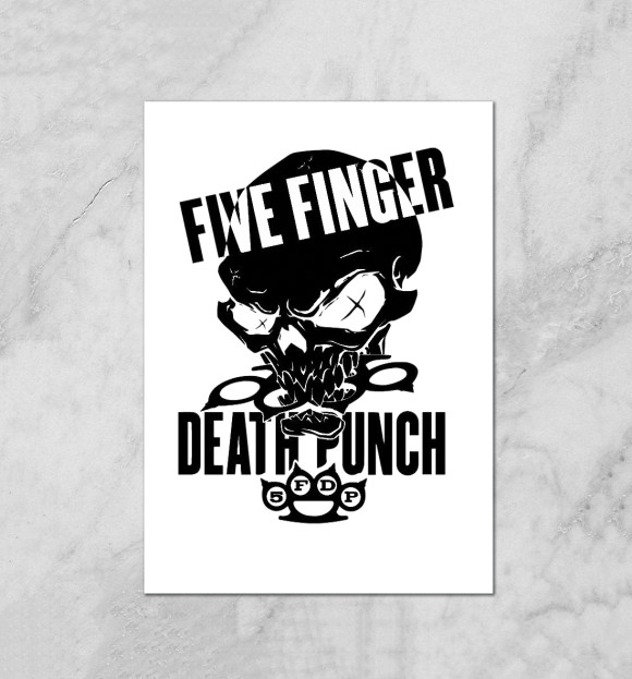 Плакат с притом Five Finger Death Punch цвета Белый Плакат с изображением Five Finger Death Punch цвета Белый