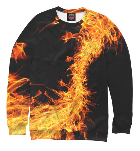 

Свитшоты Print Bar, Белый, Жёлтый огонь