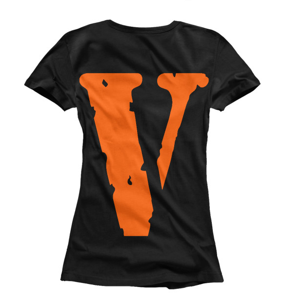 Футболка для девочек с изображением Vlone Friends Black цвета Белый